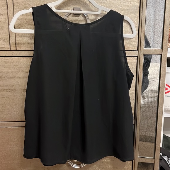 Black sleeveless top with gold embellishment. Size medium. Worn once! - Picture 2 of 4